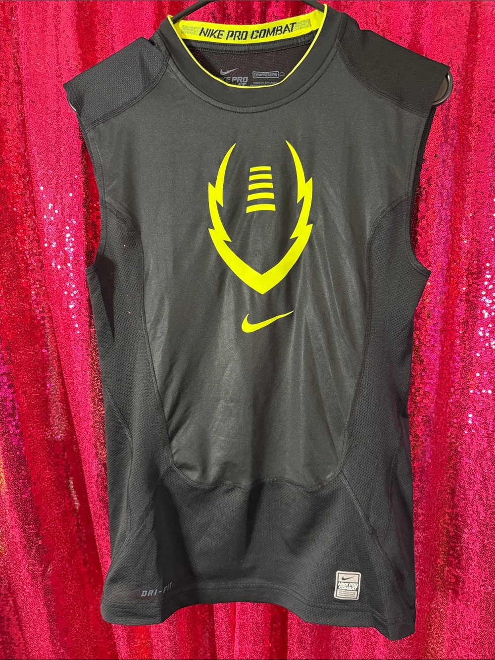 Nike Black Sleeveless Dri-FIT Tank with Neon Yellow Logo